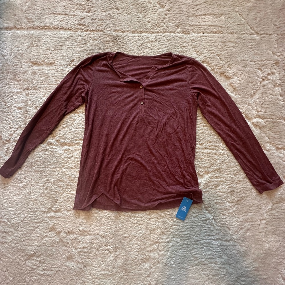 Cupshe Burgundy Button Down Shirt